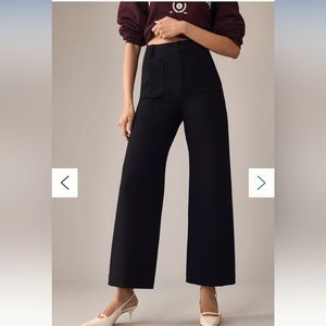 The Colette Cropped Wide-Leg Ponte Pants by Maeve